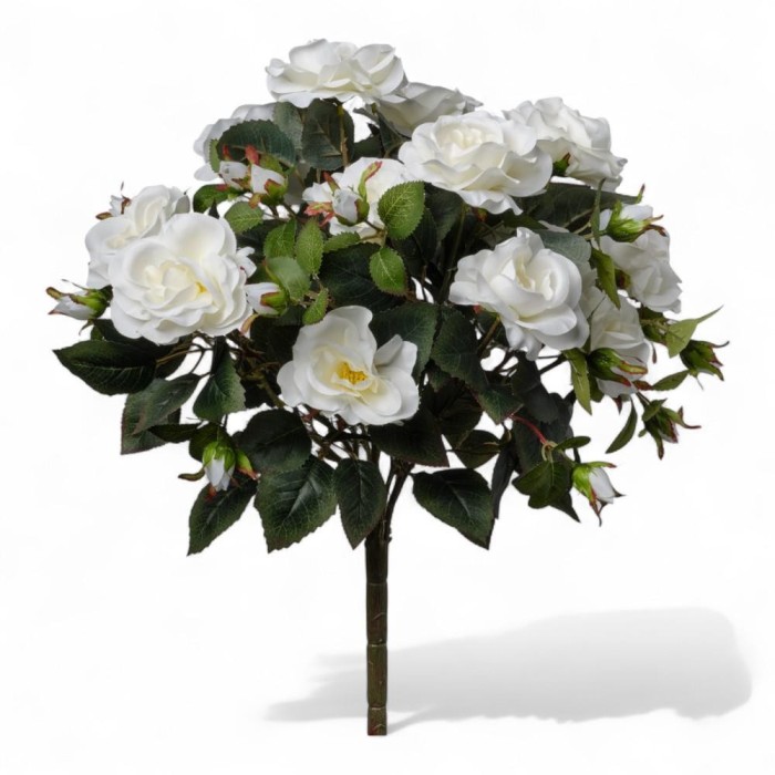 MAZZO ROSE X5 CON 15 FIORI CM58 WHITE